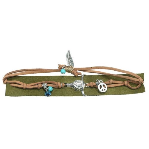 Armband-boho-charms-groen-groene-seudine-armband-zilveren-bedels-bull-peace-dames-armbanden-koord-veters-shop-online-shop