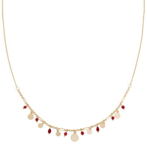 Ketting-Be-Happy-goud-gouden-kettingen-rode-steentjes-muntjes-fashion-sieraden-kopen