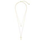Ketting-Beaded-Cross-goud-gouden-dames-ketting-met-roze-kraaltjes-en-kruis-laagjes-kettingen-necklages-fashion-accessoires-1