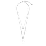 Ketting-Beaded-Cross-zilver-zilveren-dames-ketting-met-grijze-kraaltjes-en-kruis-laagjes-kettingen-necklages-fashion-accessoires