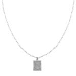 Ketting-Chinese-Dragon-zilver-zilveren-gold-plated-dames-kettingen-vierkante-munt-bedel-lange-dunne-necklages-online-bestellen-fashion