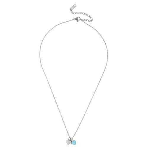 Ketting-Double-Hearts-turquoise-zilver-zilveren-ringen-losse-hartjes-online-bestellen-kopen-accessoires-en-sieraden