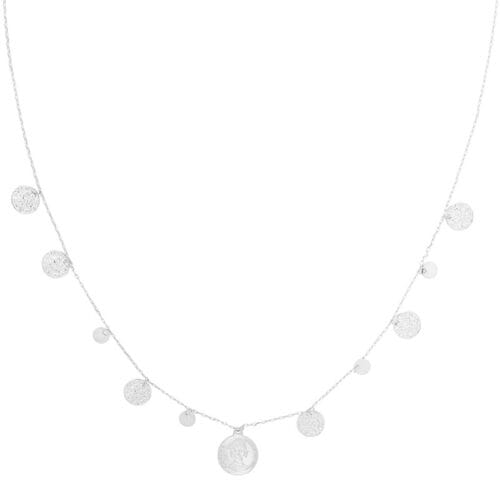 Ketting Many Coins-zilver-zilveren-schakelkettingen-met-muntjes-layerd-necklages-fashion-musthaves-kopen