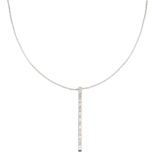 Ketting-Wild-Side-zilver-zilveren-kettingen-tekst-balk-take-a-walk-on-te-wide-side-kopen