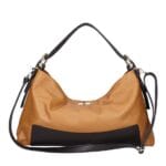 Leren Handtas Jasmine cognac leren schoudertas donker bruin bruine hengsels details zachte ruime leren dames tassen italie kopen achter