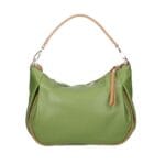 Leren Schoudertas Rosan aloe groen groene ruime zacht leren schoudertas cognad details leder tassen dames kopen bestellen
