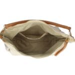 Leren Schoudertas Rosan beige ruime zacht leren schoudertas cognac hengsel details leder tassen dames kopen bestellen open