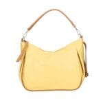 Leren Schoudertas Rosan geel gele ruime zacht leren schoudertas cognac hengsel details leder tassen dames kopen bestellen