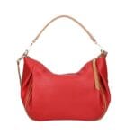 Leren Schoudertas Rosan rood rode ruime zacht leren schoudertas cognad details leder tassen dames kopen bestellen