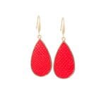 Oorbellen Matte Snake Gouden-Oorbellen-Red-Snake-gouden-dames-oorbellen-met-rode-slangenprint-sieraden-kopen-bestellen