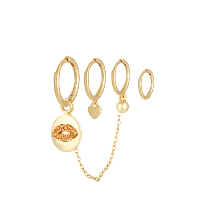 Oorbellen-Setje-Love-Lips-goud-gouden-set-4-kleine-oorbellen-mond-lippen-bedel-trendy-dames-sieraden-online-kopen-yehwang