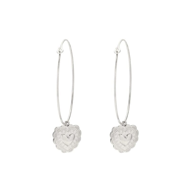 Oorbellen-True-Love-zilver-zilveren-oorhangers-hart-bedel-rvs-sieraden-kopen