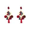 Rode Statement-Oorbellen-PomPon-Style-goud-gouden-gekleurde-oorbel-kwastjes-bolletjes-stenen-dames-musthave-earrings