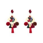 Rode Statement-Oorbellen-PomPon-Style-goud-gouden-gekleurde-oorbel-kwastjes-bolletjes-stenen-dames-musthave-earrings