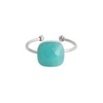 Zilveren Ring Magic Stone turquoise-stenen-zilveren open dames ringen grote turquoise steen trendy kopen bestellen