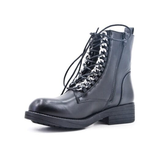 Zwarte Boots Silver Chain-zwart-zwarte-dames-boots-korte-laarzen-laarsjes-dr-martens-festival-winter-enkellaarzen-online-goedkoop-fashion-schoenen-bestellen