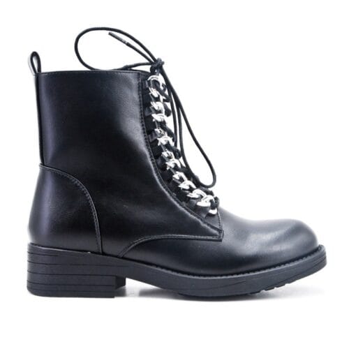 Zwarte Boots Silver Chain-zwart-zwarte-dames-boots-korte-laarzen-laarsjes-dr-martens-festival-winter-enkellaarzen-online-goedkoop-schoenen-bestellen