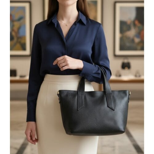 Leren Handtas Raquel zwart zwarte trendy zacht leren damses handtassen lang hengsel italiaans leder chique kopen model