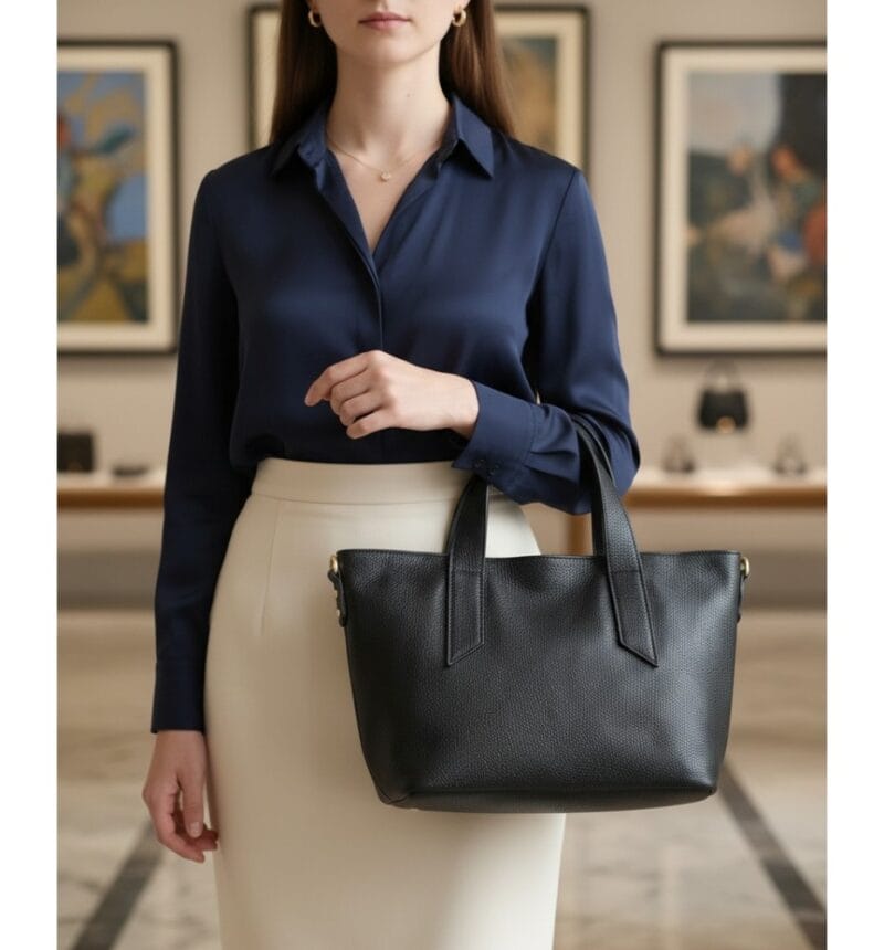 Leren Handtas Raquel zwart zwarte trendy zacht leren damses handtassen lang hengsel italiaans leder chique kopen model