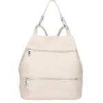 Leren Rugtas Azelia beige dames rugtassen ritsen handtas luxe ruime rugtas kopen bestellen kantoor school