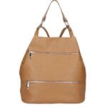 Leren Rugtas Azelia cognac dames rugtassen ritsen handtas luxe ruime rugtas kopen bestellen kantoor school