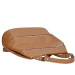 Leren Rugtas Azelia cognac dames rugtassen ritsen handtas luxe ruime rugtas kopen bestellen kantoor school detail