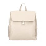 Leren Rugtas Zavia beige ruime leer rugtassen dames meerdere vakken zilver beslag school werk kopen bestellen