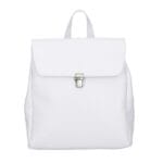 Leren Rugtas Zavia wit witte ruime leer rugtassen dames meerdere vakken zilver beslag school werk kopen bestellen