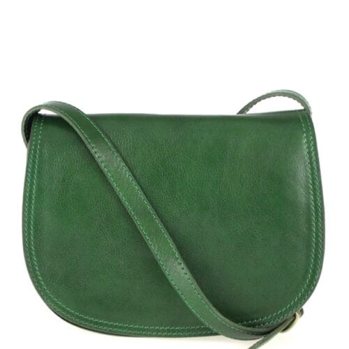 Leren Schoudertas Enila groen groene classy chique leer schoudertassen dames flap italiaans kopen bestellen