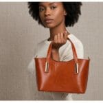 Vintage Leren Handtas Gaia cognac trendy leer leder handtassen dames zilver beslag kopen bestellen model
