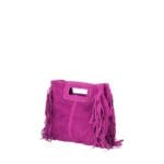 Suede Handtas Lauren Fringe fuchsia trendy dames schoudertassen leer suede fringe zijkanten