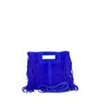 Suede Handtas Lauren Fringe kobaltblauw blauwe trendy dames schoudertassen leer suede fringe zijkanten achter