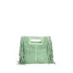 Suede Handtas Lauren Fringe mintgroen mint trendy dames schoudertassen leer suede fringe zijkanten