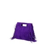 Suede Handtas Lauren Fringe paars paarse mauve trendy dames schoudertassen leer suede fringe zijkanten