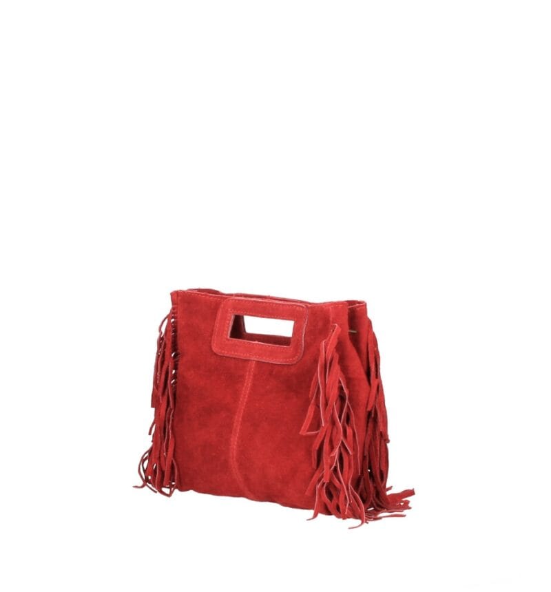 Suede Handtas Lauren Fringe rood rode trendy dames schoudertassen leer suede fringe zijkanten
