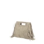 Suede Handtas Lauren Fringe taupe trendy dames schoudertassen leer suede fringe zijkanten