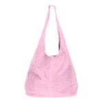 Suede Handtas Monica roze pink suede leren boho tassen trendy shoppers kopen bestellen online hobo bags