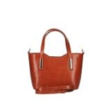 Vintage Leren Handtas Gaia cognac trendy leer leder handtassen dames zilver beslag kopen bestellen achterkant