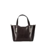 Vintage Leren Handtas Gaia donker bruin bruine trendy leer leder handtassen dames zilver beslag kopen bestellen