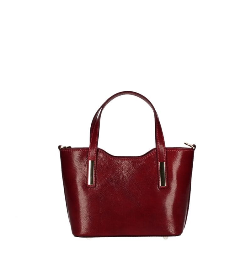 Vintage Leren Handtas Gaia donkerrood rode trendy leer leder handtassen dames zilver beslag kopen bestellen