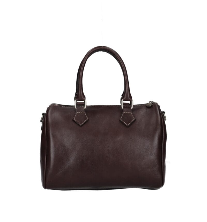 Vintage Leren Handtas Justine donker bruin bruine leer leder handtassen dokterstassen vintageleer kope bestellen