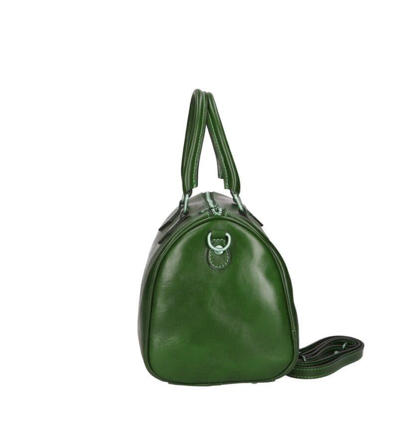 Vintage Leren Handtas Justine groen groene leer leder handtassen dokterstassen vintageleer kope bestellen zijkant