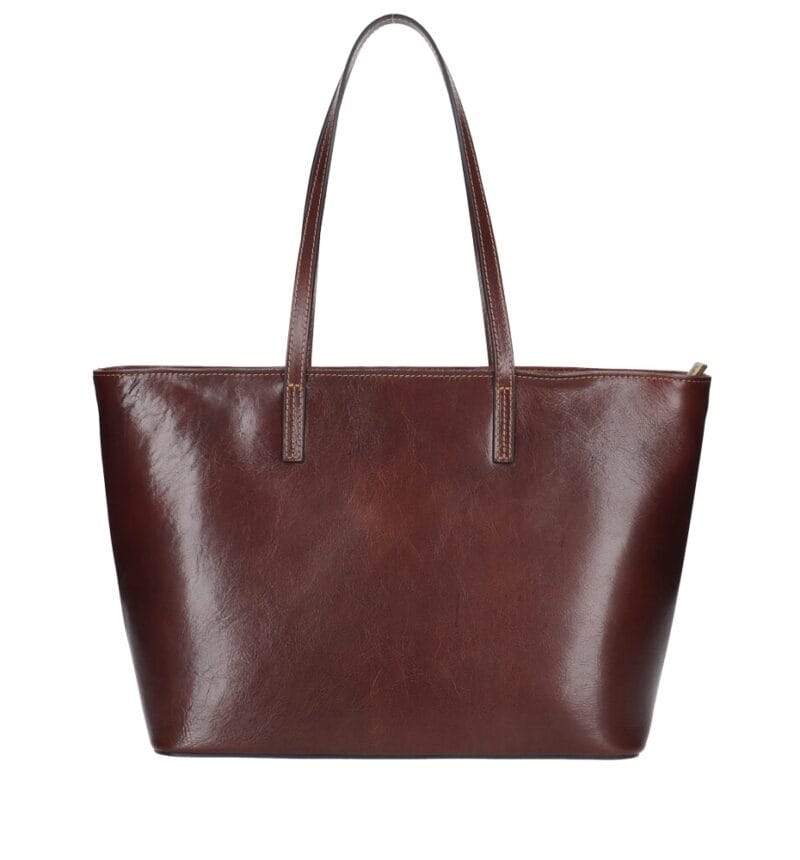 Vintage Leren Schoudertas Sibilla bruin bruine ruime leren schoudertas chique kopen bestellen