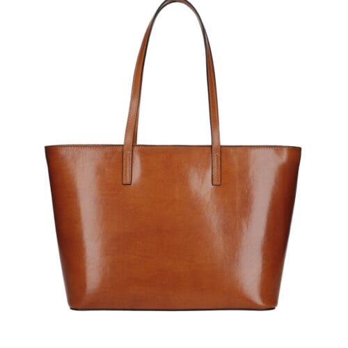 Vintage Leren Schoudertas Sibilla cognac ruime leren schoudertas chique kopen bestellen