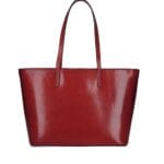 Vintage Leren Schoudertas Sibilla rood rode ruime leren schoudertas chique kopen bestellen