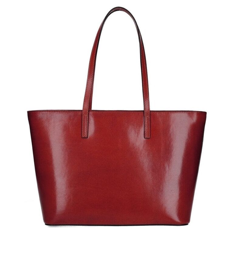 Vintage Leren Schoudertas Sibilla rood rode ruime leren schoudertas chique kopen bestellen