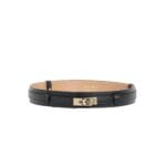 Zwarte brede Leren Riem Gouden Draaislot trendy verstelbare brede leer dames riemen elegante riemen ceinturen