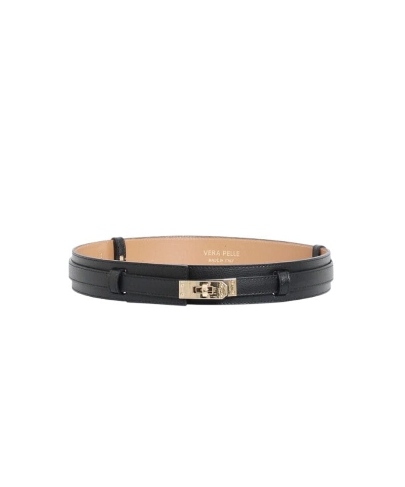 Zwarte brede Leren Riem Gouden Draaislot trendy verstelbare brede leer dames riemen elegante riemen ceinturen