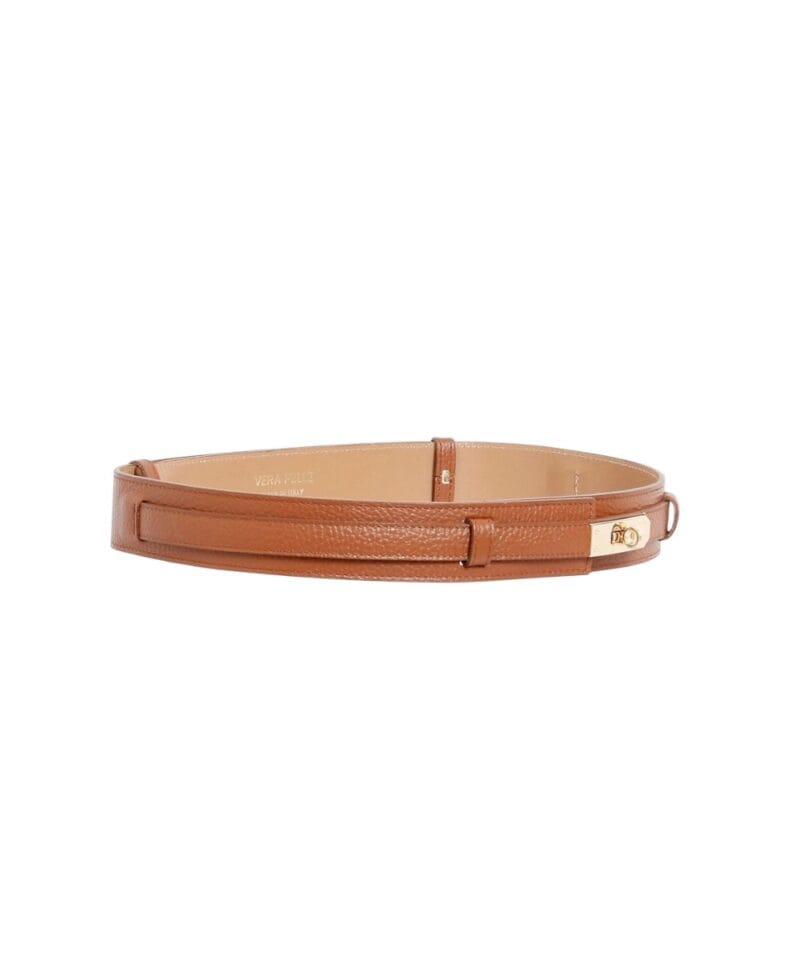 cognac brede Leren Riem Gouden Draaislot trendy verstelbare brede leer dames riemen elegante riemen ceinturen chique