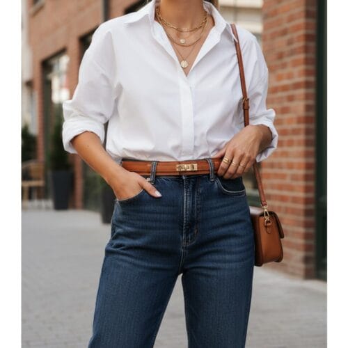cognac brede Leren Riem Gouden Draaislot trendy verstelbare brede leer dames riemen elegante riemen ceinturen chique model 2